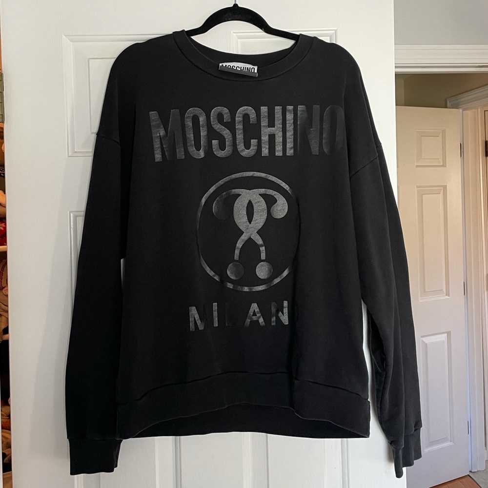 MOSCHINO DOUBLE QUESTION MARK LOGO CREWNECK